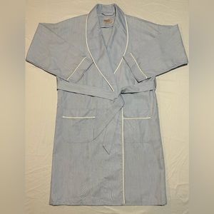 NWOT Vintage 70’s Roytex For Modern Living blue pinstripe lounge robe